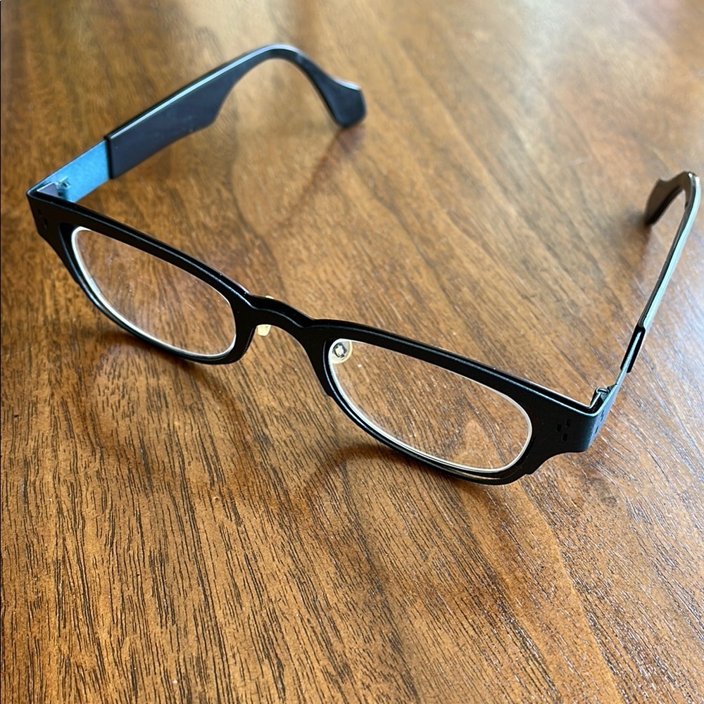 Theo vingt + trois Ink Blue and Black Metal Frame Eyeglasses